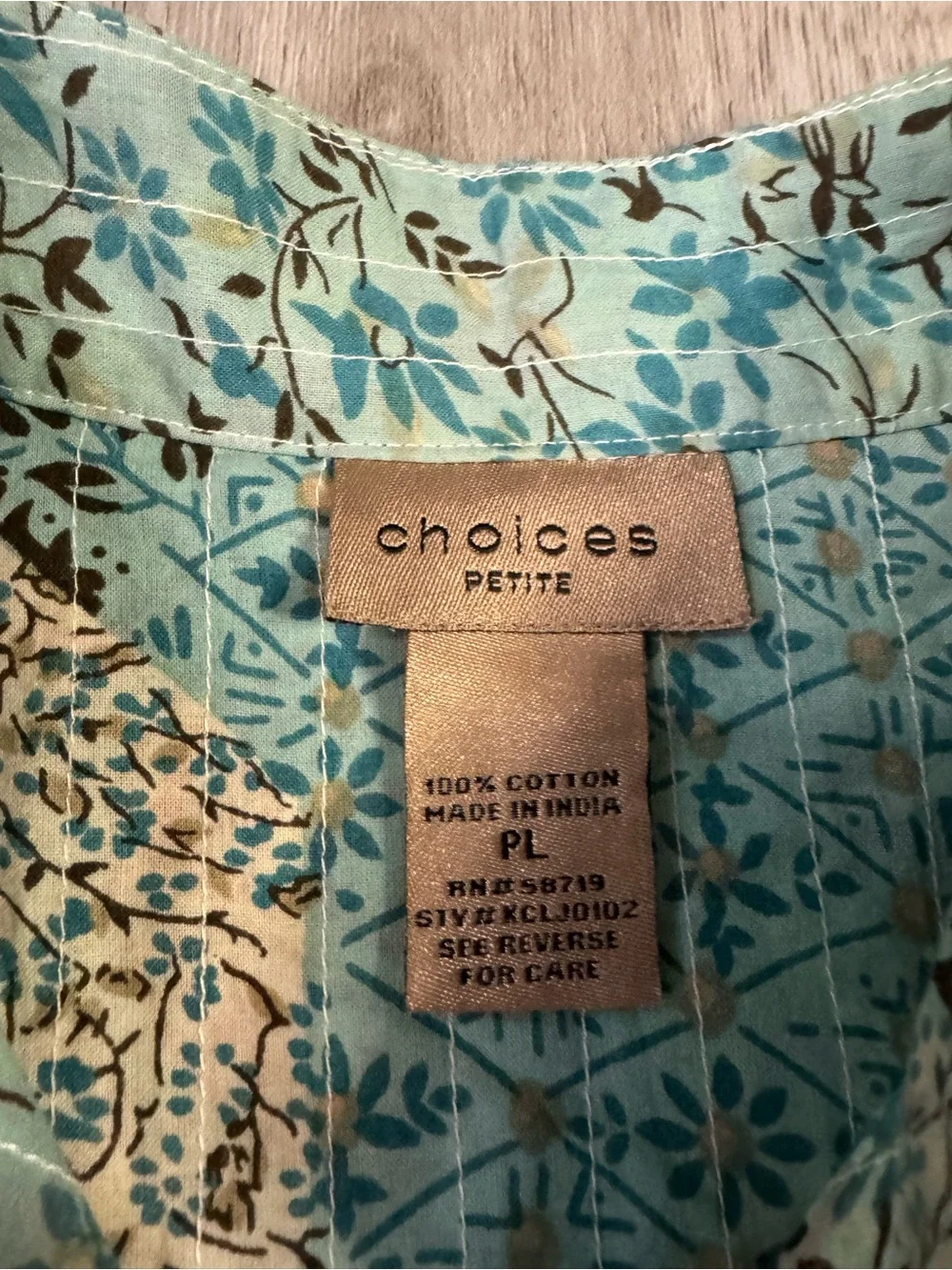 Choices Women’s Lightweight Boho Patchwork Cuffed Jacket Petite Large NWT